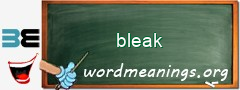 WordMeaning blackboard for bleak